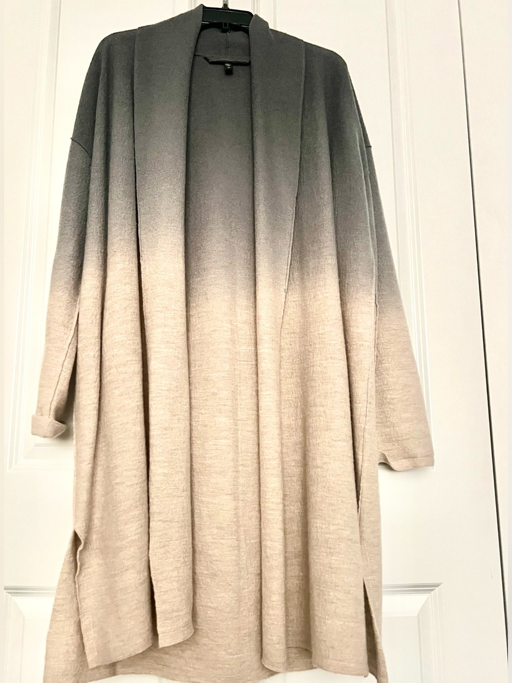 Eileen Fisher Ombre Boiled Wool Open Coat, Size Small - Picture 5 of 14